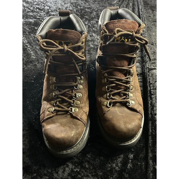 Men’s Caterpillar Soft Toe Work Boots 8.5 – Durable Leather Utility Boots - Picture 1 of 7